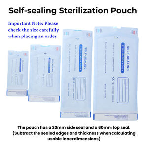 Sacos de Esterilização Autoclaváveis com Selagem Automática Certificados ISO, 200 Unidades, Consumíveis Médicos de PET e Papel para Ferramentas Odontológicas e de Tatuagem - Product Image 3