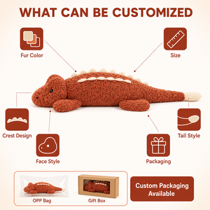 Coussin de canapé en forme de <span class=keywords><strong>dinosaure</strong></span> en peluche, long et doux, couleur rouille, pour la décoration de canapé - Product Image 3
