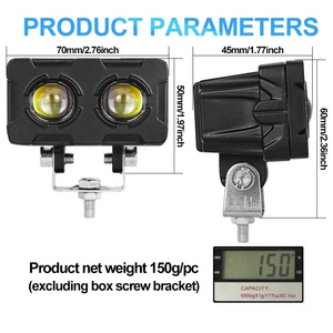 Phare laser à double lentille 15W, éclairage blanc et jaune, feux de brouillard LED, mini projecteur LED pour moto, double projecteur - Product Image 4