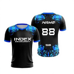 Camiseta de Fútbol INDEX para Hombre, Cuello en V, Manga Corta, Sublimada, Poliéster que Absorbe la Humedad, Ajuste Atlético para Todas las Temporadas - Product Image 1