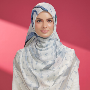 Venta al por mayor disponible nuevo diseño Tudung Bawal Malasia mujeres musulmanas de longitud cuadrada verano algodón gasa chal impreso Hijab - Product Image 1