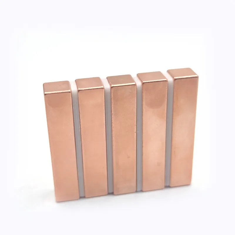 Permanent SmCo Bar Magnet Samarium Cobalt Rare Earth Magnets With Rose Gold Plating