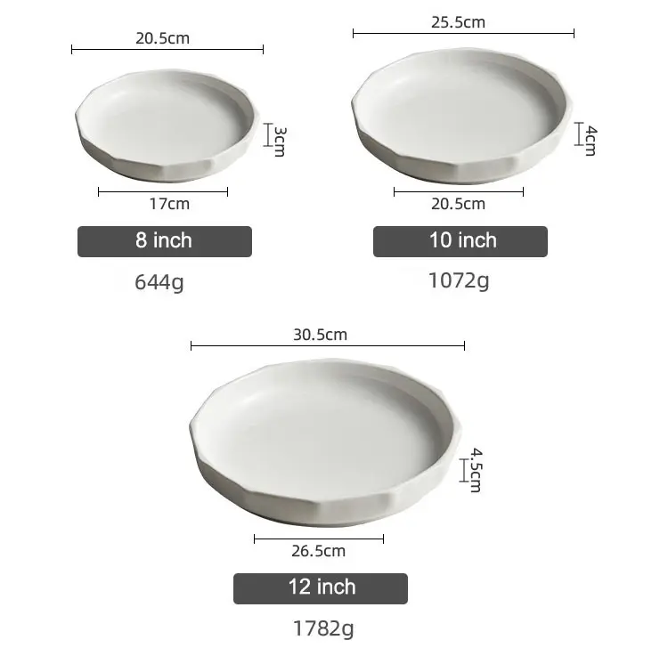 Estilo Nórdico Personalizado Cor Matte Vidrados Ceram Salada Bife Placas Porcelana Prato Profundo Louça Prato De Jantar Prato