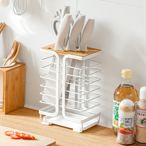 Support à Couteaux Créatif 17 Pièces, Rangement en Fer Blanc et Bambou PS, Organisateur de Couverts de Cuisine Multi-Niveaux Durable - Product Image 2