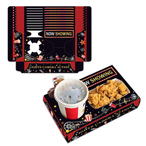 Xindeli KY001 Movie Night Snack Trays Popcorn Candy Food Drink Holder Paper Boxes for Movie Theater Birthday Party Supplies
