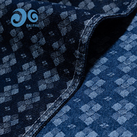 Kain Denim Jacquard Motif Kotak-kotak Diagonal Berhias Bunga Mikro, Pewarnaan Benang, Gaya Mewah, Unisex, Pakaian Fashion Wanita, Pabrik
