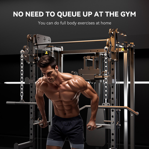 PINJIAN Support d'entraînement à portique pliable pour la maison Machine Smith intégrée Squat et Bench Press Équipement <span class=keywords><strong>de</strong></span> fitness multifonctionnel - Product Image 6