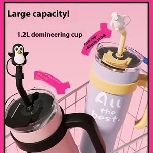 Vente en gros directe d'usine nouvelle grande capacité 40oz poignée ventouse Big Mac thermos tasse couleur haute valeur tasse de tuyau d'aspiration - Product Image 2