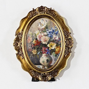 Cornice in resina oro antico 5x7 pollici cornice ovale ornata per <span class=keywords><strong>foto</strong></span> da tavolo Display da parete retrò decorazione per la casa <span class=keywords><strong>foto</strong></span> appesa - Product Image 6