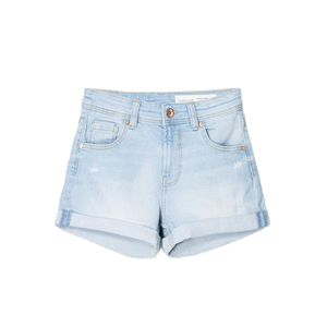 Shorts de Mezclilla Transpirables de Alta Calidad para Mujer, Logotipo Personalizado, Cintura Media, Estilo Casual, Tallas Grandes, Cintura Elástica para Gimnasio y Deportes de Verano - Product Image 1