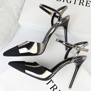 Scarpe da Donna alla Moda Europea <span class=keywords><strong>e</strong></span> Americana con Tacco Sottile, Sandali a Punta con Tacco Alto <span class=keywords><strong>e</strong></span> Blocchi di Colore - Product Image 6