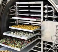 Industriële vacuümvriesdroger met grote capaciteit en meerdere trays voor de productielijn van fruit, vis, vlees en koffie