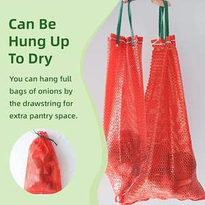 Huamaohengchun Bolsas de malla duraderas de 10 lb de material LDPE para cebollas, 11-18 pulgadas, bolsas colgantes reutilizables y transpirables para almacenamiento de vegetales - Product Image 3