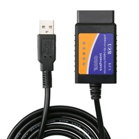 Cable USB OBD2 ELM327 para Laptop con Conector de 16 Pines a Cable de Carga USB, Herramienta de Diagnóstico Automotriz