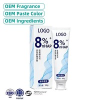 Fabricants de dentifrice blanchissant multi-effets sans fluorure à 8 % d'hydroxyapatite nano, 100 g, marque privée OEM