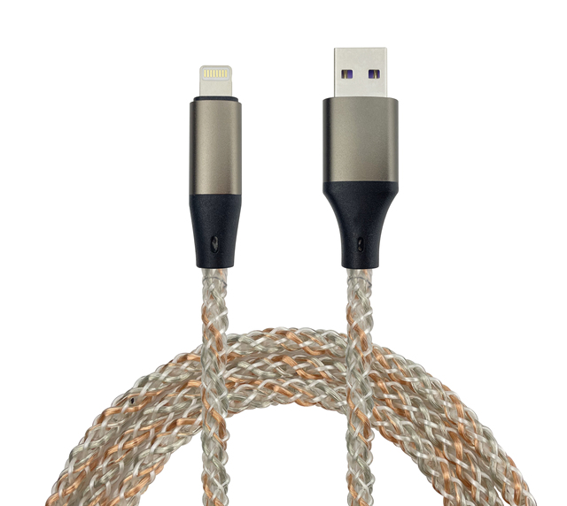 Customization Original LED Nylon Mobile Data Cable Braided USB Cable for iPhone  2.4A Fast Charging Data Cables for iphone