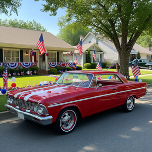 T-shirt avec drapeau américain Nova 1963, design de voiture classique du 4 juillet - Product Image 3