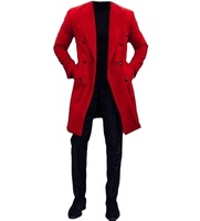 Manteau long en laine imperméable pour homme entièrement personnalisé, veste matelassée à double boutonnage avec rembourrage en polyester pour l'hiver