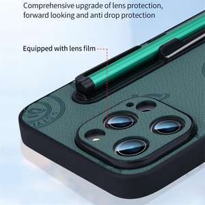 เคสโทรศัพท์แบบมีที่ใส่<span class=keywords><strong>ปากกา</strong></span>สไตลัส รุ่นใหม่ล่าสุด ดีไซน์สร้างสรรค์  วัสดุหนังเรียบ สำหรับ <span class=keywords><strong>iPhone</strong></span> 16 <span class=keywords><strong>Pro</strong></span> <span class=keywords><strong>Max</strong></span> 15 Plus พร้อมที่วางปากกา - Product Image 2