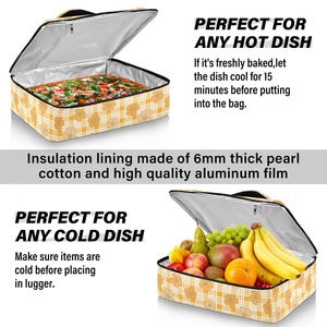 Hawaiian Puakenikeni Flower Print Fishermen Food Takeout Custom Design Insulated Potluck Casserole Carrier With Handle - Product Image 5