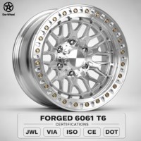 Jantes tout-terrain forgées DW à 6 trous, chrome, à déport profond, avec beadlock et boulons dorés, robustes, vente en gros directe usine, compatibles avec les camions 4x4