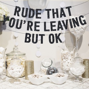 Rosa brillante que <span class=keywords><strong>te</strong></span> vas Jubilación Despedida Banner Fiesta Vajilla y decoración - Product Image 1