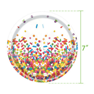 Colorful Candy Dot Birthday Party Tableware Set 60-80 Pcs Disposable Plates Napkins Cutlery <b>Tablecloth</b> Banner Decorations - Product Image 5