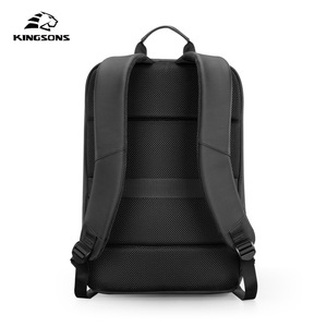Kingsons Laptop <b>Backpack</b> 16 Inch Waterproof Business Travel Men's <b>Backpack</b> Solid Color <b>Black</b> - Product Image 3