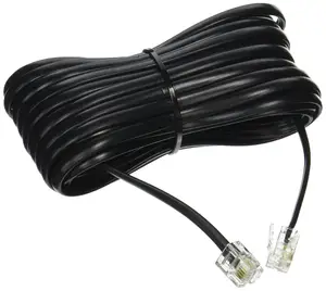 Телефонный Шнур 6P4C, черный телефонный удлинитель, кабель для стационарного телефонного модема, аксессуар