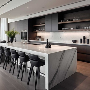 Design Moderni di Lusso per Mobili da <span class=keywords><strong>Cucina</strong></span> Modulari, Set di Arredamento <span class=keywords><strong>Cucina</strong></span> con Isola Personalizzati per Progetti Residenziali - Product Image 6