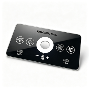 Panneau tactile en verre personnalisé OEM pour appareil audio, contrôle du volume des basses M TWS, chargement USB, impression sérigraphiée pour PC et PET - Product Image 1