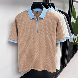 Magliette Personalizzate di Alta Qualità, Maglione Estivo da Uomo a Maniche Corte, Polo in <span class=keywords><strong>Maglia</strong></span> Waffle con Logo Ricamato - Product Image 5
