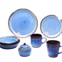 Service de table de service de table, service de table en céramique émaillée, ensemble de table 8 pièces d'origine, tasse, assiettes et bols