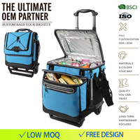Sac isotherme à roulettes à grande capacité personnalisé pour pique-nique sac de glace isotherme pliable en profondeur avec roulettes pour une fête en plein air