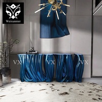 Prix de gros Élégant Design artistique Bois Massif Métal Or Table Console Entrée Luxe
