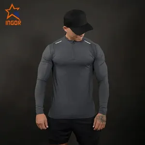 Ingor-camisas deportivas de secado rápido, camisa de compresión para correr
