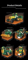 Jouet de construction 5-en-1 transformable : Camion, Moissonneuse-batteuse, Cultivateur, Tracteur, Robot - Briques éducatives programmables en plastique ABS - Cadeau pour enfants