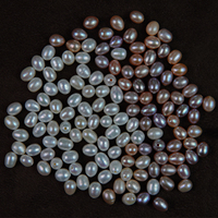 Perles d'eau douce en vrac de 4-5 mm en forme de riz, demi-percées, blanches, roses, violettes, pour la fabrication de bijoux