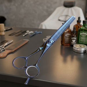 ASAP High Quality Stainless Steel Long Handle 6-Inch <b>Barber</b> Thinning Hair Cutting Scissors Custom Logo Essential Beauty Personal - Product Image 5
