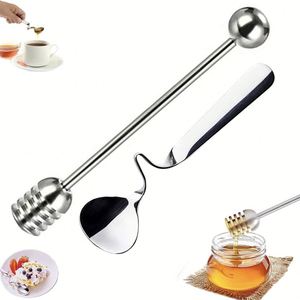 Cuillère à miel avec agitateur, cuillère à miel en spirale, cuillère à café pour confiture, miel, café - Product Image 3