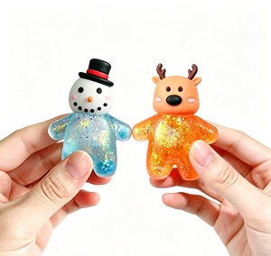 Jouet Squishy Pailleté de Noël Père Noël Bonhomme de Neige NeeDoh Anti-stress à Presser, Poupée Mignonne, Cadeau de Fête de Noël, Remplissage de Chaussette pour Enfant - Product Image 2