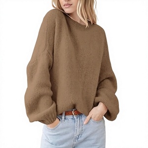 Pull-over en tricot à col rond pour femme Shagaf Sports Wear, couleur unie, manches longues, décontracté pour l'automne, 52% polyester recyclé, 220g, à enfiler - Product Image 1