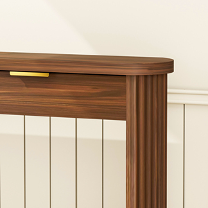 Wavy-Patterned Eco-Friendly Modern <b>Storage</b> <b>Table</b> with Drawers Slim Wooden Side <b>Table</b> for Sofa Placement - Product Image 4