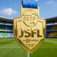 Médailles de sport sur mesure pour ligue de football, forme de bouclier 3D, récompense personnalisée en alliage de zinc, prix du vainqueur du tournoi