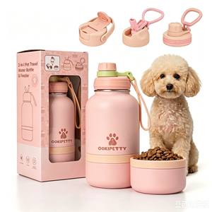 Comedero para Mascotas con 2 Tazones Desmontables <span class=keywords><strong>de</strong></span> Acero Inoxidable, Botella <span class=keywords><strong>de</strong></span> Agua para Perros <span class=keywords><strong>de</strong></span> Viaje <span class=keywords><strong>de</strong></span> 32oz, Muestra Gratis - Product Image 5