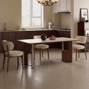 Le Tree mobilia B027 tavolo da pranzo moderno in legno massello MDF gambe in metallo Design durevole per 2 forma rettangolare piccolo appartamento - Product Image 2