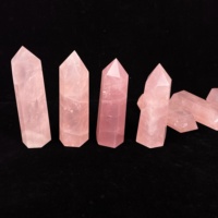 Tour en quartz rose naturel de haute qualité pour la méditation, la décoration intérieure et l'artisanat – Vente en gros