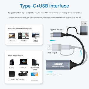 Carte de capture vidéo <span class=keywords><strong>2</strong></span> en 1 <span class=keywords><strong>HDMI</strong></span> vers <span class=keywords><strong>USB</strong></span> Type C 1080p 60 Hz - Product Image 4