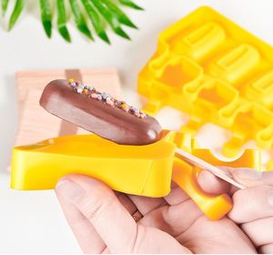 New Oval <b>Silicone</b> Rubber Eco-Friendly Ice Cream Mold with Lid Easy to Release Cheese Popsicle DIY Home Use - Product Image 2