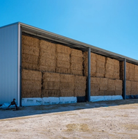 Cobertizo de heno de estructura de acero prefabricado grande, caseta aislada para perros, cobertizo de granja, cobertizo de almacén, construcción